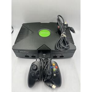 Microsoft Original Xbox Console w/ OEM Controller & AV Cord Tested Working